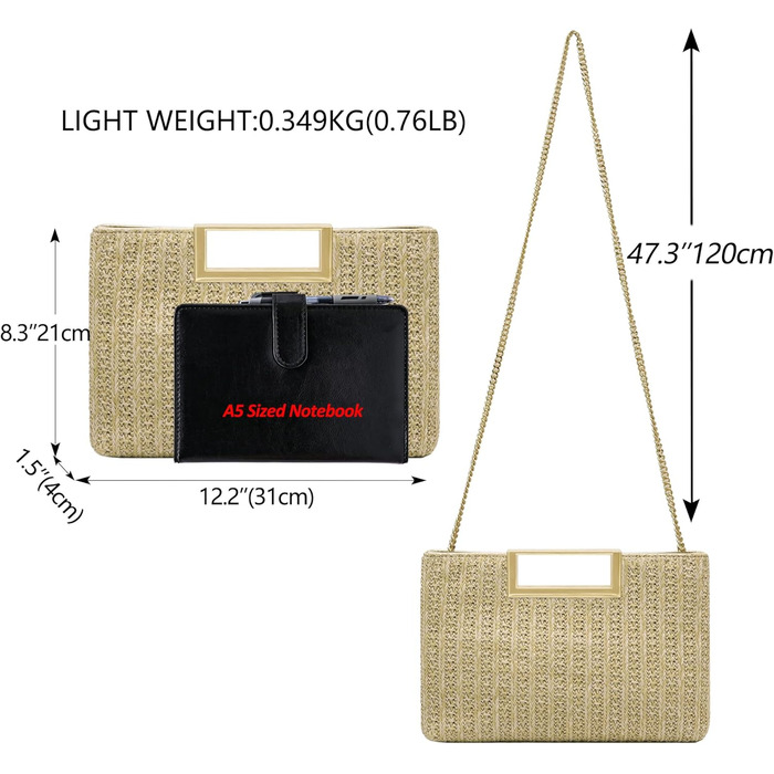 Жіноча сумка-клатч Milisente, елегантна вечірня сумка з ручкою, сумка через плече для весілля, солом&39яно-засмагла