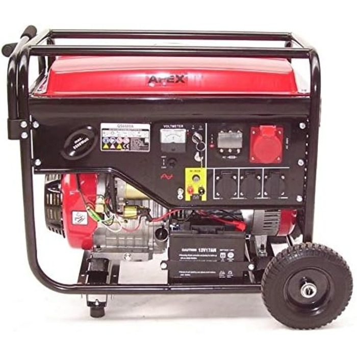 Бензиновий генератор 6500 E-Start 06258 Генератор Аварійний генератор 230V 400V, 12V Електричний стартер, 13 к.с., 389 см