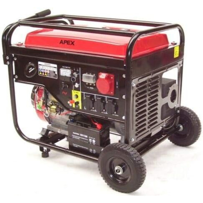 Бензиновий генератор 6500 E-Start 06258 Генератор Аварійний генератор 230V 400V, 12V Електричний стартер, 13 к.с., 389 см