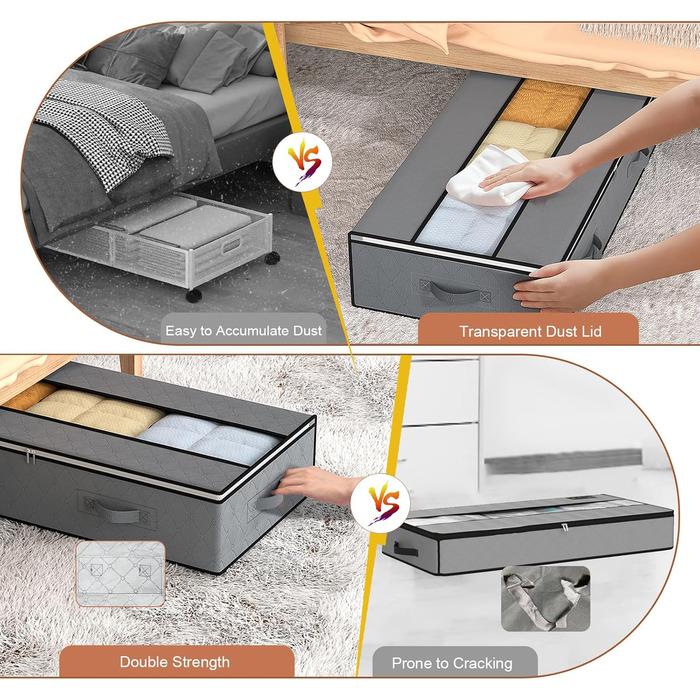 Підкроватний ящик для зберігання речей 3 комплекти Підкроватний ящик для зберігання речей Сумка для зберігання речей Підкроватний