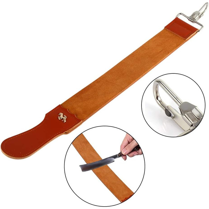 Ремінець Strop Leather Strap Real, Ремінець із натуральної шкіри, Real Leather Strop Barber Razor Складаний ніж Точилка для гоління Пояс підходить для бритв