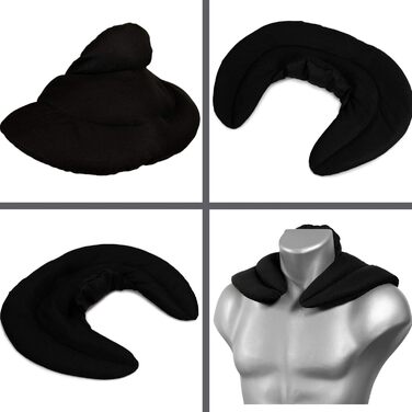 Чорна подушка для шиї зі стійкою - подушка зі спельти - подушка для шиї, подушка з підігрівом - подушка зі зерна та спельти для шиї та плечей