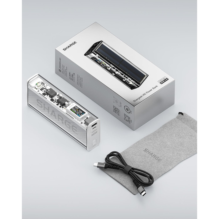 Прозора акумуляторна батарея з портами USB-C USB-A і розумним дисплеєм, ноутбук зовнішні акумулятори для мобільних телефонів для i