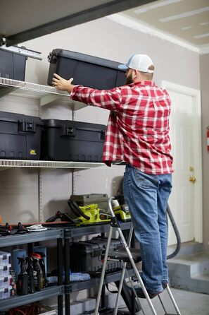 Спортивний багажник Plano - військовий контейнер для зберігання з кришкою, міцний, великий, для кемпінгу та армійського використання, ідеально підходить для полювання, пейнтболу, страйкболу або домашнього використання, різні кольори, середній, чорний