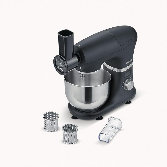 Насадка для мультиподрібнювача SEVERIN, якісна та довговічна насадка для мультиподрібнювача, легко чиститься, підходить для кухонних комбайнів 3896, 3897, 3898, чорний, нержавіюча сталь/пластик, ZB 5592