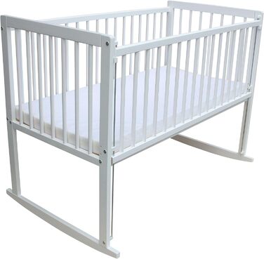 Дитяче ліжко/приліжко/колиска Micoland 3-в-1 120x60 см з матрацом білого кольору