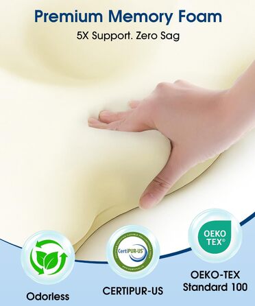 Ортопедична подушка для шиї метелик з піни з ефектом пам&39яті, ергономічна подушка з 2 охолоджувальними чохлами, що можна прати, для полегшення болю в шиї для тих, хто спить на боці, спині та животі, 2 рівні висоти