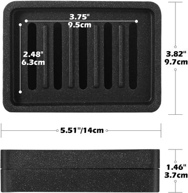 Двошарова знімна мильниця Luxspire, елегантна мильниця з текстурою гравію зі смоли, тримач мила, що швидко сохне, мильниця для кух
