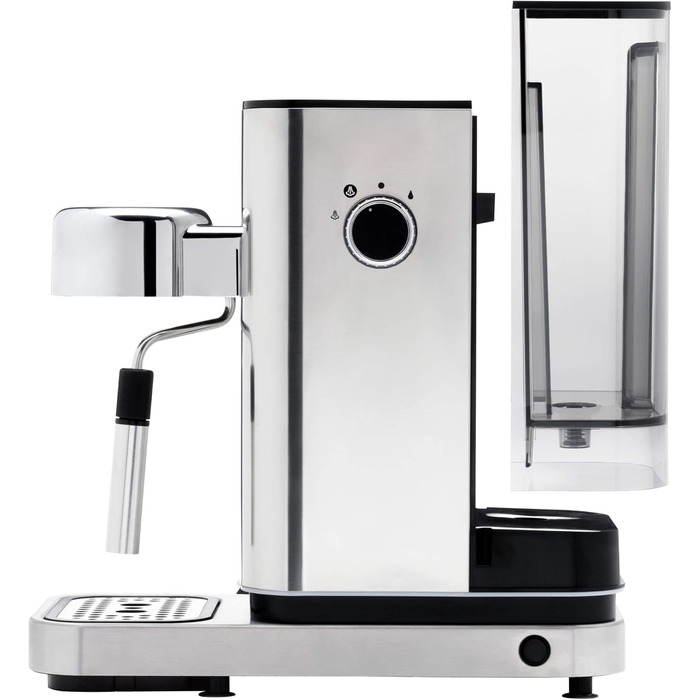Портафільтр 1400 Вт, портафільтр-машина, 3 вставки, для 1-2 чашок еспресо, також для стручків, 15 бар, піддон для чашки, насадка для спінювання молока, матова нержавіюча сталь