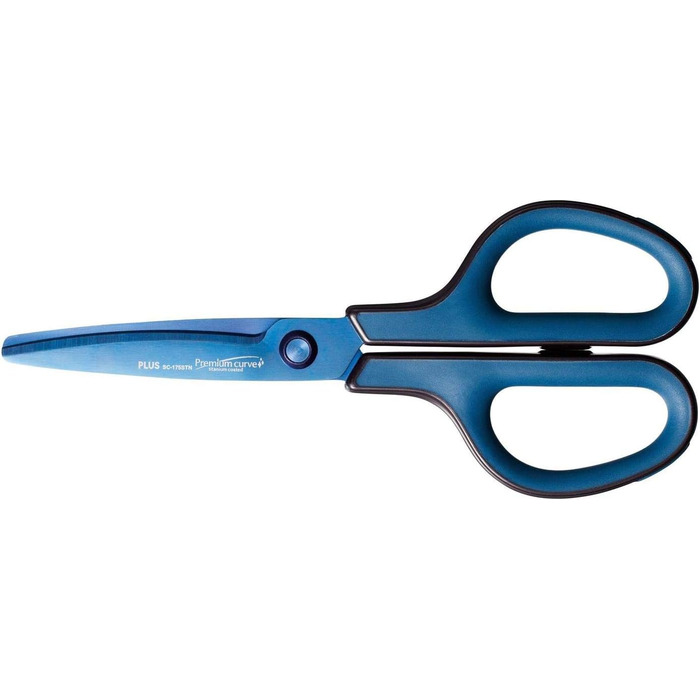Плюс японські ножиці Fitcut Curve Premium, з титановим покриттям, 175 мм, сині, 5 шт.