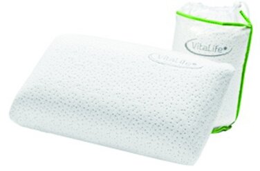 Дорожня подушка VitaLife 37106, поліестер, біла, 42 x 24 x 12 см