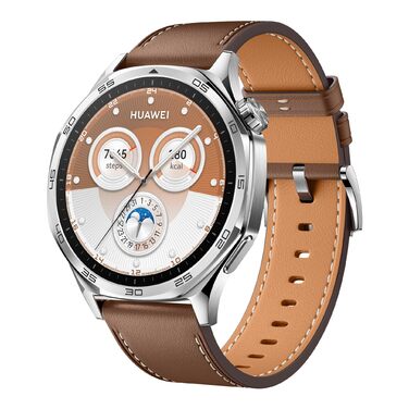 Розумний годинник HUAWEI Watch GT 5 46 мм, розширені функції для бігу та їзди на велосипеді, моніторинг здоров&39я, час роботи від батареї до 14 днів, сумісний з iOS та Android, 6 місяців розширеної гарантії, Braun (46 мм) 46 мм GT 5