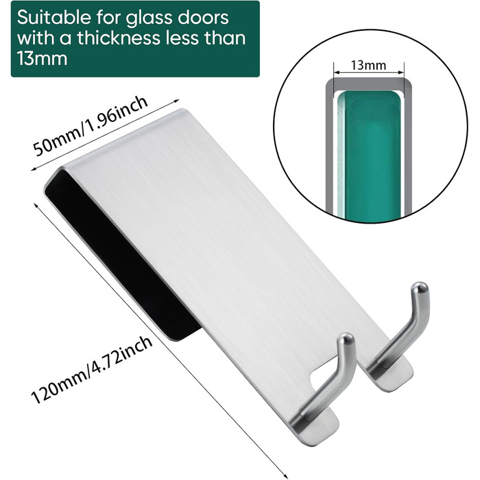 Настінні гачки для душу Kegii - настінні гачки для душу без свердління набір з 2 шт. з гумовим захистом тримач для рушників-скребк