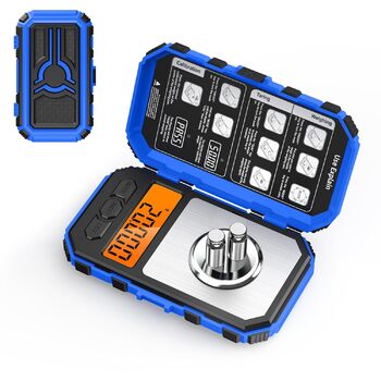 50g/0.001g Precision Pocket Scale Jewelry Scale, LCD Mini Scale Portable, Tare Function, 10g x 2 pcs Calibration Weights - Blue, 50g/0.001g Precision Pocket Scale Jewelry Scale, LCD Mini Scale Portable, Tare Function, 10g x 2 pcs Calibration Weights - Blu