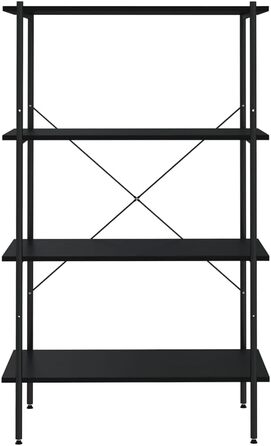 Полицьна книжкова шафа, окремостояча полиця, офісна полиця, побутова полиця, настінна полиця для зберігання речей, полиця для файлів, складська полиця, чорна, 80x40x130 см, чорний, 130 см, 3-