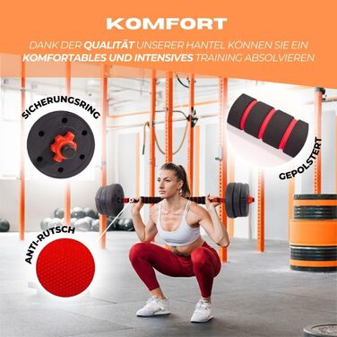 Набір регульованих гантелей 2 в 1 ExtenFit 2–20 кг з дисками та подовжувальною штангою, для домашніх та мобільних тренувань