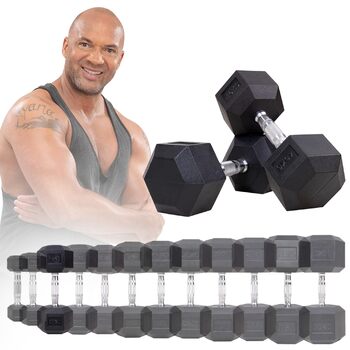 Гантелі шестигранні Miweba Sports HGH100 Пара по 12.5 кг (діапазон 2.5-30.0 кг)
