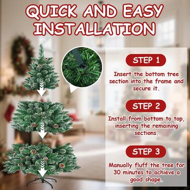 Різдвяна ялинка з вогнями 210 см зелена Eldzenith