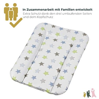 Пеленальний килимок Lilly Розмір 52 x 75 см Підходить для пеленального блоку Clarissa та інших пеленальних столиків Піднятий край