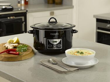 Повільна плита Crockpot 4,7 л (до 5 осіб) програмований таймер Чорний SCCPRC507B