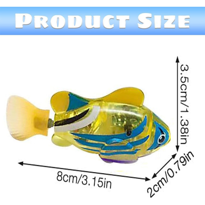И Плаваюча рибка іграшка,Багаторазова рибка-робот для дітей,Рибка плаваюча,Плаває в декількох напрямках,Працює від батареї,Зроблена з пластику для басейну,Подарунок для дітей, 2 шт.