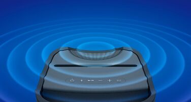 Потужна Bluetooth колонка для вечірок з всеспрямованим звуком, підсвічуванням і акумулятором на 25 годин (IPX4, MEGA BASS, функція