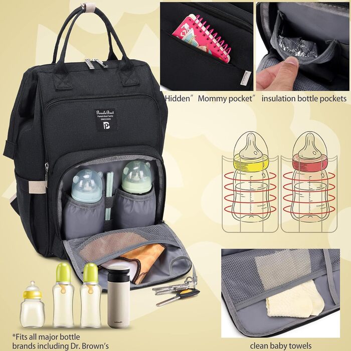 Пеленальний рюкзак стильний пеленальний рюкзак з пеленальним килимком багатофункціональний водовідштовхувальний рюкзак великої міс