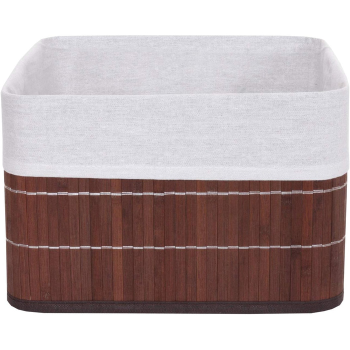 Набір кошиків для зберігання Mendler з 4 предметів HWC-C21, кошик, коробка для зберігання, органайзер, коробка для сортування, полиця, кошик, бамбуковий коричневий