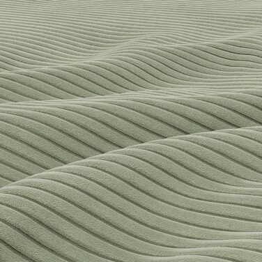 Кутовий диван з функцією сну та 3 відділеннями для зберігання FORESTA 300x89x200 (ШxВxГ) Cord - Зелений - Пуф правий Кутовий диван, U-подібний диван, диван для вітальні, дивани та кушетки, кутовий розкладний диван правий Cord - Зелений (Poso 047)