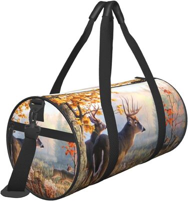 Дорожня сумка-циліндр з оленем, спортивна сумка для чоловіків та жінок, сумка-мішок, спортивна дорожня сумка