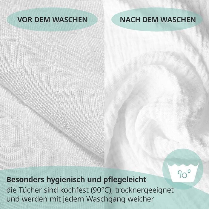 Муслінові пелюшки MAKIAN 10 шт. , 80x80 см, перевірено Oeko-TEX Standard 100, 10 пелюшок від відрижки преміум якості - пелюшки з п