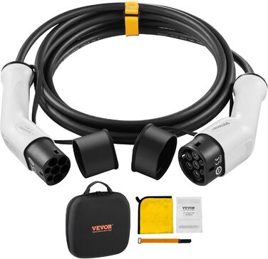 Зарядний кабель VEVOR Type2 для електромобіля/гібрида EV Зарядний кабель Зарядний кабель для електромобіля Wallbox 22 кВт TPU заря