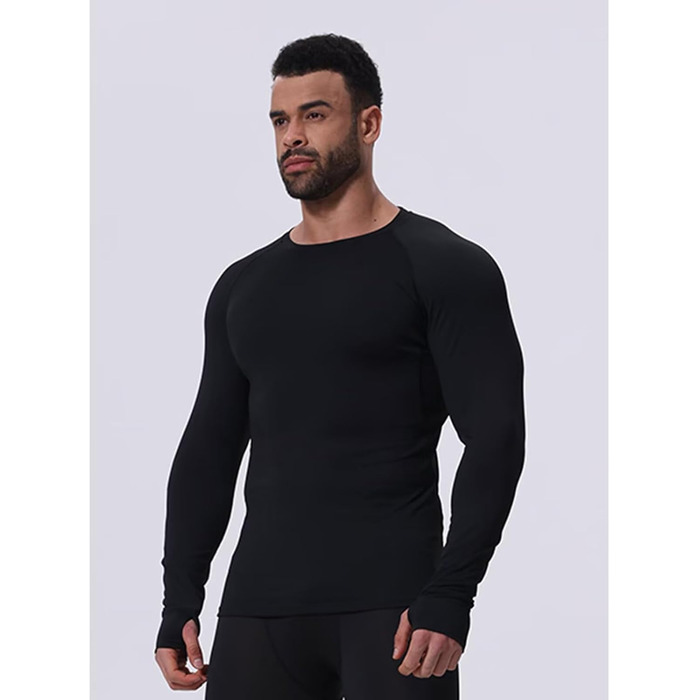 Чоловіча термобілизна, лижна білизна, тепла функціональна білизна, зимовий лижний термоверх і низ, комплект білизни з флісовою підкладкою, чорний, XXL