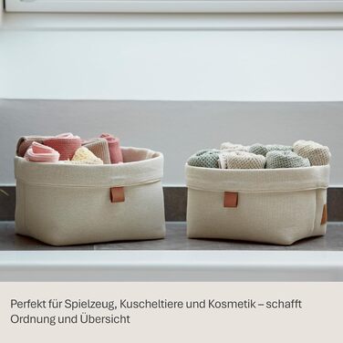 Набір кошиків для зберігання LOVE IT STORE IT, 2 шт. - Тканинні кошики для декору ванної кімнати та дитячої кімнати - Бежевий - Набір з 2 шт., 2 розміри