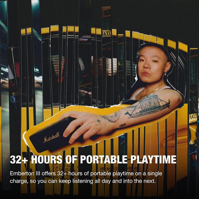 Портативна Bluetooth-колонка Marshall Emberton III, бездротова, пило- та водонепроникна, IP67, понад 32 години роботи в режимі від