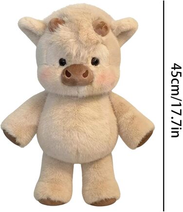 М’яка іграшка корівка Generisch 45 см бежева