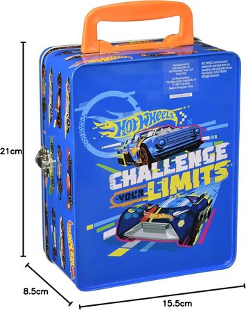 Колекційний кейс Theo Klein 2883 Hot Wheels, металевий кейс для іграшок до 18 автомобілів, 21 x 15,5 x 8,5 см, іграшка для віком в