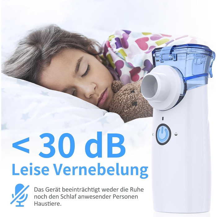 Інгалятор для дітей та дорослих, інгалятор-небулайзер, портативний інгалятор від респіраторних захворювань, що перезаряджається Ефективний, регульований розпилювач Низький рівень шуму, самоочищення