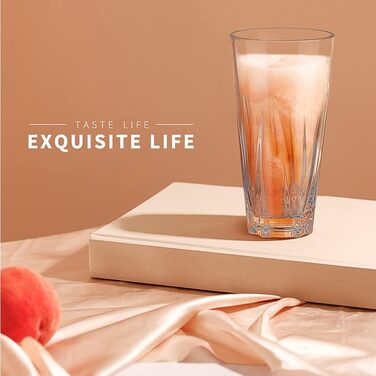 Пластикові стакани Asashizen PC 385 мл набір з 4 шт. , акрилові стакани для пиття, стакани для миття в посудомийній машині, для ді