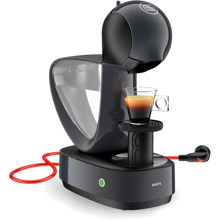 Кавова капсульна машина Krups KP173B Nescaf Dolce Gusto InfinissimaГарячі та холодні напоїТиск насоса 15 барРучне дозування водиРезервуар для води 1,2 лАвтоматичне вимкнення1500 Вт 30,5x18x40 см, космічний сірий космічний сингл