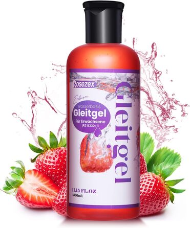 Лубрикант Rosezex на водній основі зі смаком полуниці, 330 мл