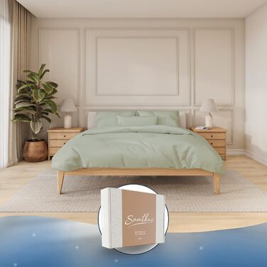 Обтяжена ковдра 135x200 - Бавовняний сатин - Oeko-Tex Виготовлено в зеленому кольорі - Небесно м&39який сон з ідеально підігнаною ковдрою для наших обтяжених ковдр - Зелена 135 x 200 см