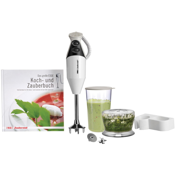 Занурювальний блендер ESGE Zauberstab M 160 G Gourmet 90610, 160 Вт, 2 швидкості до 15 000 об/хв, ергономічна ручка, надійний двигун, з аксесуарами, Made in Switzerland