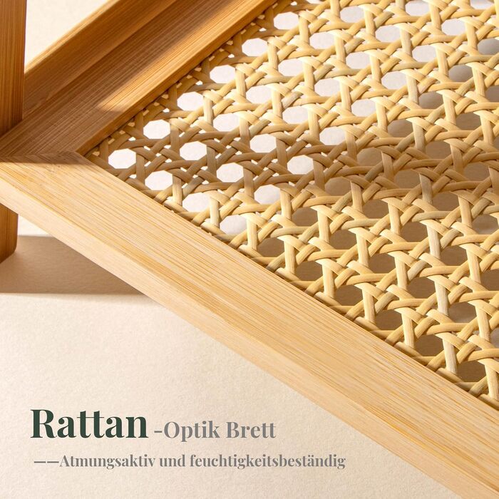 Органайзер для кавової станції з плетеним виглядом, 2-рівнева бамбукова полиця для матчі та кавових аксесуарів, підставка для чашок для кухні, дому та офісу, органайзер для спецій, натуральний колір