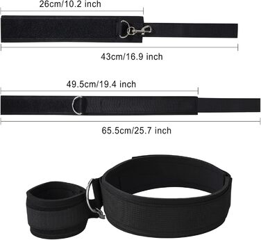 Бондаж Набір Наручники Стегна Регульований Обмеження Набір БДСМ Іграшка для Закоханих Пар Початківців і Професіоналів Чорний