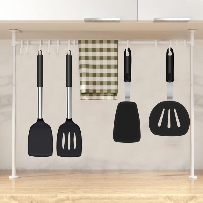 Шпатель силіконовий, термостійкий силіконовий шпатель з прорізами Кухонні гаджети Шпатель без бісфенолу А, безпечна для миття в по