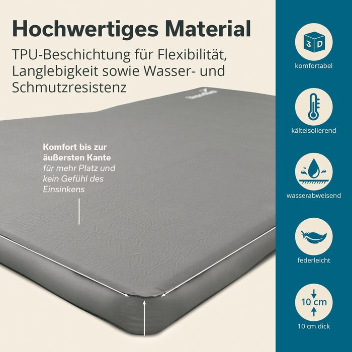 Килимок для сну Skandika Premium Easy 3D Car Автомобільний матрац товщиною 10 см, самонадувальний, легкий, складний, самонаповнювальний пінопласт, для багажника, гостьового матраца, надувного матраца Кемпінг, активний відпочинок, подорожі