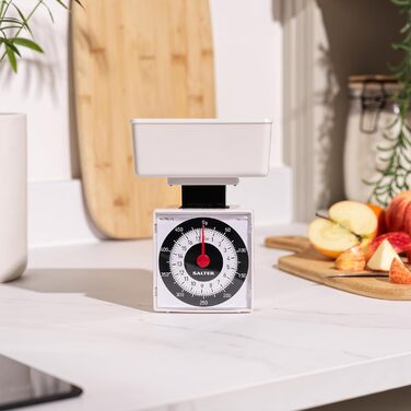Механічні кухонні ваги Salter 022 WHDR - аналогові ваги зі шкалою, максимум 500 г, вимірювання з точністю до 5 г для точного порці