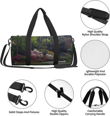 Дорожня сумка з чорно-золотим дизайном, кругла форма, великий об'єм, легка та міцна. Ідеальний подарунок для подорожей, походів, ділових поїздок та занять гольфом, універсальний розмір.