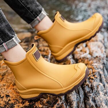 Чоловічі гумові чоботи, водне взуття, гумове взуття з верхнім одягом, студентський повсякденний одяг, все для роботи на свіжому повітрі, риболовлі, миття автомобіля, кухні, не бахіли, гумові гумові чоботи, високе взуття, чоловічі, помаранчеві, 38 2/3 EU